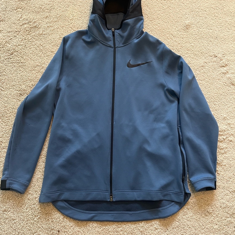 Nike Blue Basketball Zip Up Sweatshirt with Hood